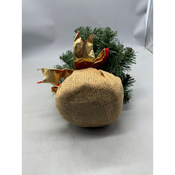 Artificial Christmas Tree mini With Red Bow & Burlap Base 18" green brown READ - Picture 9 of 9